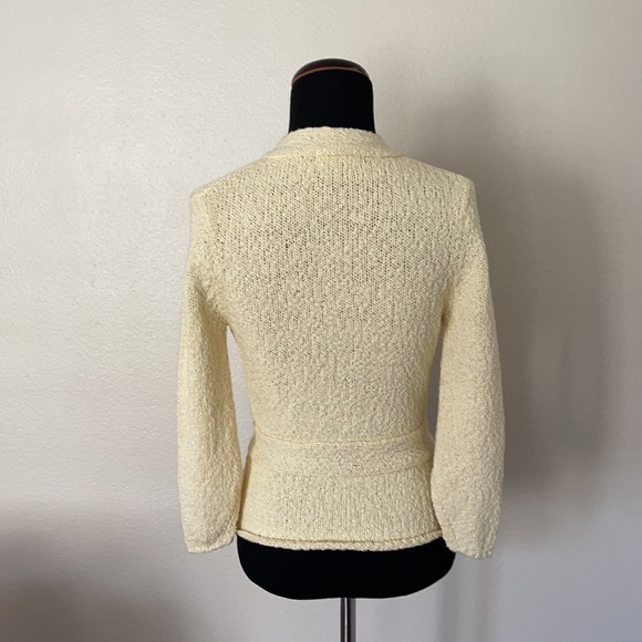 VINTAGE KNIT STYLE BUTTON SWEATER BLAZER TOP - Picture 5 of 16